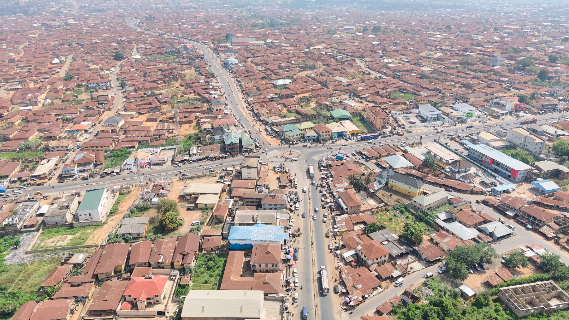 Aerial view over Ogbomoso