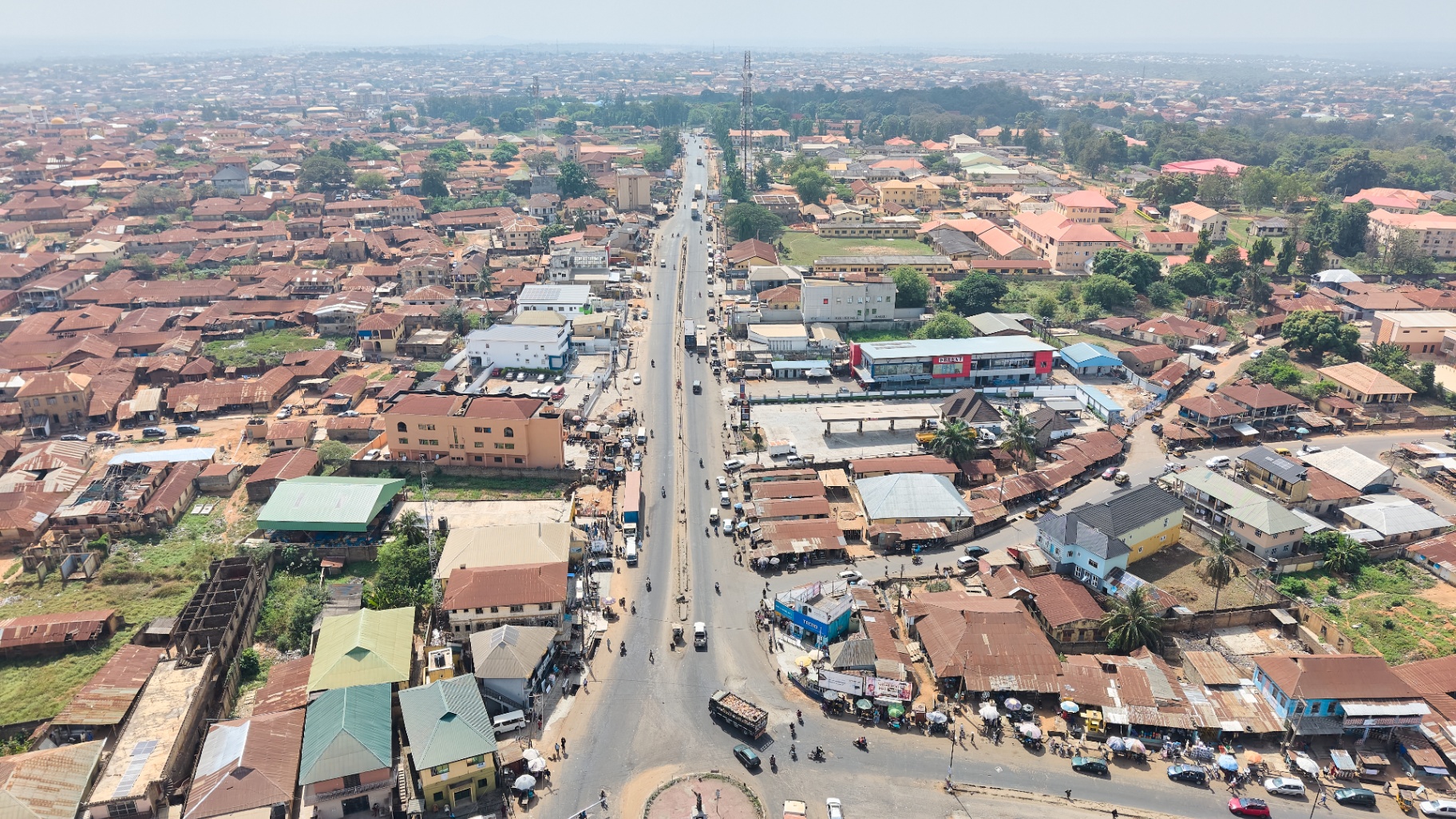 Ogbomoso city skyline at golden hour